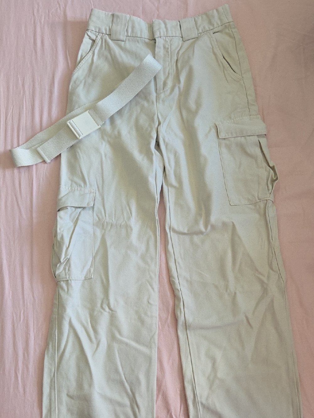 TNA Beige Cadet Cargo Pants with Matching Belt